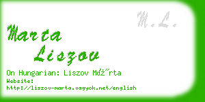 marta liszov business card